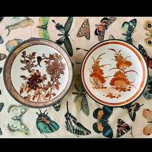 Vintage Japanese porcelain and pewter bowls